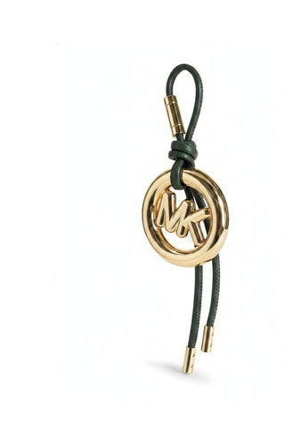 Porte-clés en cuir - Vert et doré