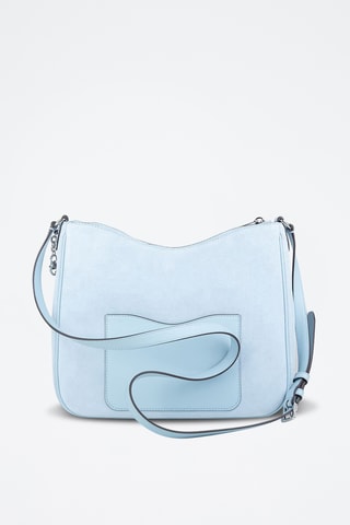 Sac bandoulière en cuir Nayla - Bleu clair