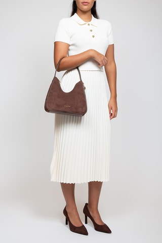 Nubuck Trendy Handtas Nayla - Bruin