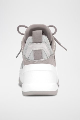 Baskets compensées en nubuck Olympia Trainer - Argenté