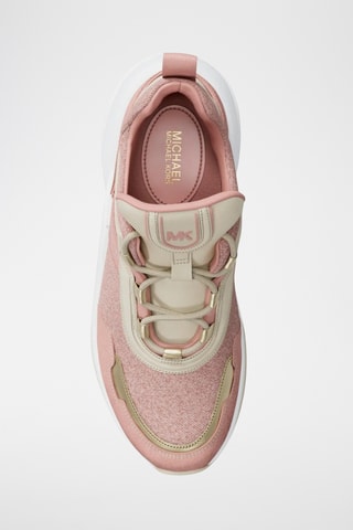 Baskets compensées en cuir Olympia Trainer - Rose