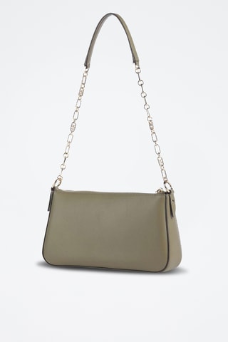 Sac porté épaule en cuir Empire - Blanc et vert