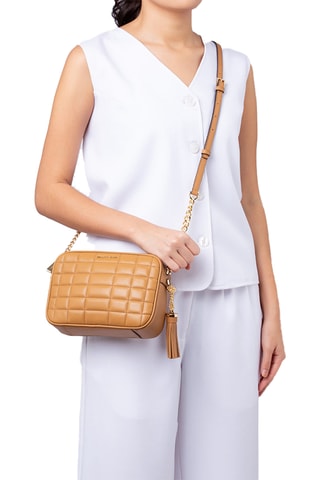 Sac bandoulière en cuir Jet Set - Camel
