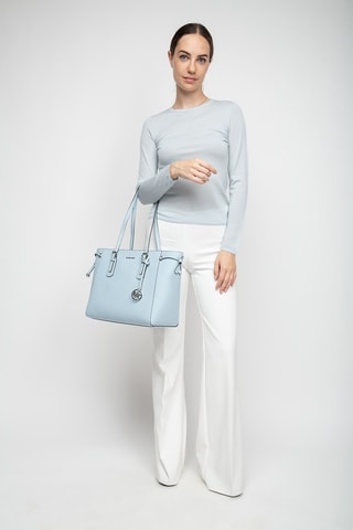 Cabas en cuir Voyager - Bleu clair