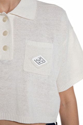 Polo cropped - Blanc