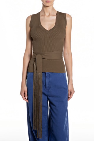 Top sans manches - Marron