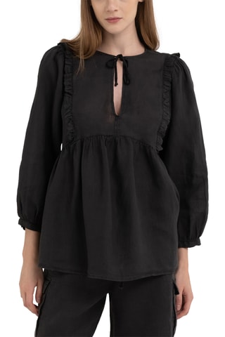 Blouse en lin - Noir