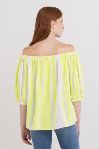 Blouse - Blanc et jaune