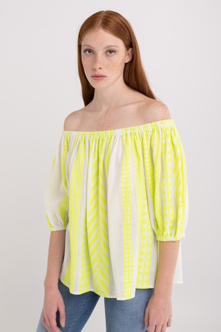 Blouse - Blanc et jaune