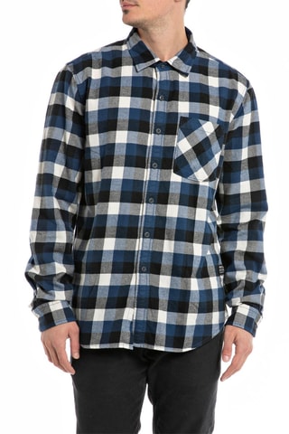 Chemise regular - Bleu et noir