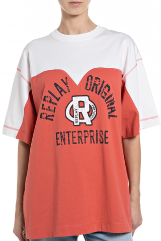 T-shirt - Écru et rouge