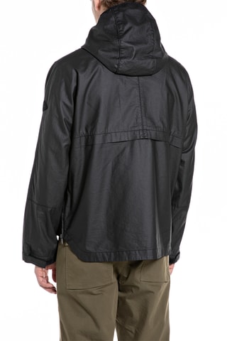 Veste en lin à capuche - Noir