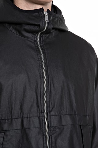 Veste en lin à capuche - Noir