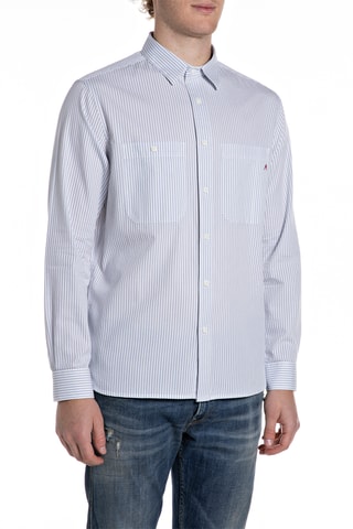 Chemise - Blanc et bleu clair