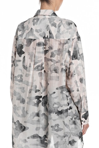Chemise en soie - Écru et gris