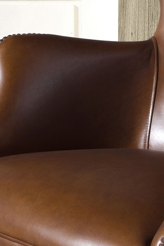 Fauteuil pivotant - Marron foncé - En cuir