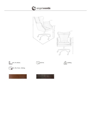 Fauteuil pivotant - Marron foncé - En cuir