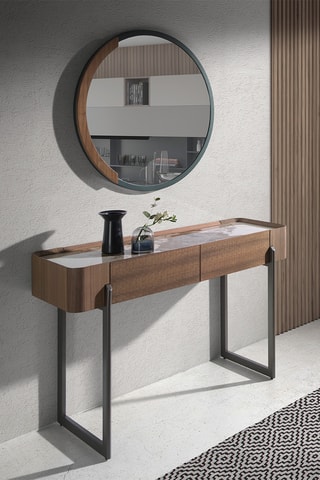 Miroir en bois - 80 x 4 x 80 cm - Naturel