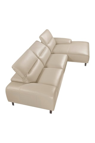 Canapé d'angle droit -  Beige - En cuir