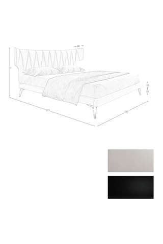 Lit - Structure en bois - Gris - 180 x 200 cm