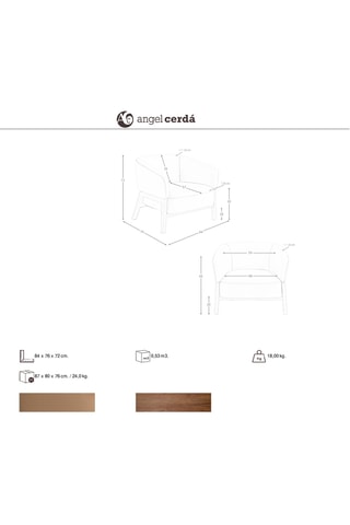 Fauteuil - Beige - Revêtement en cuir