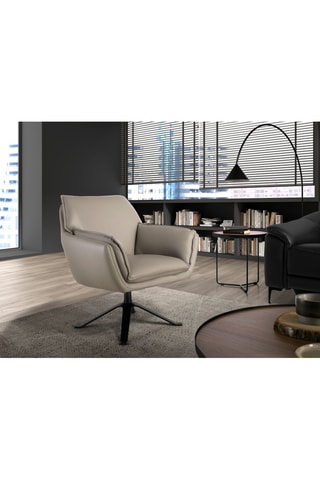Fauteuil pivotant en cuir - Gris et noir