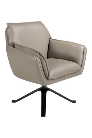 Fauteuil pivotant en cuir - Gris et noir