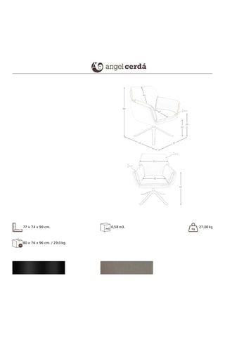 Fauteuil pivotant en cuir - Gris et noir