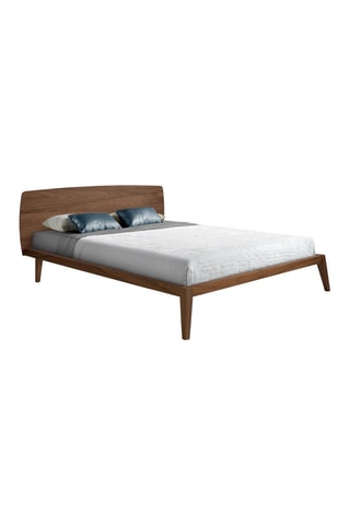 Lit en bois plaqué noyer et pin - Couchage 160 x 200 cm