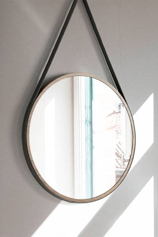 Miroir circulaire - 75 x 75 x 3 cm - Naturel