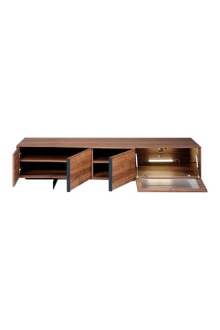 Meuble TV 4 portes en bois - 200 x 48 x 55 cm