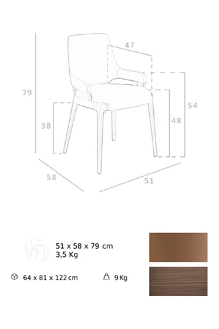 2 chaises en bois - 52 x 60 x 40 cm