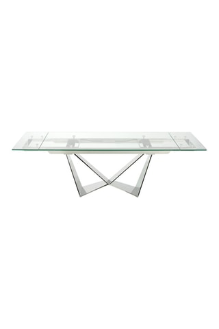 Table à manger extensible - Plateau en verre -  160 à 220 cm