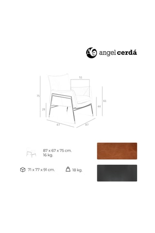 Fauteuil - Marron - En cuir