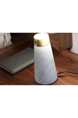 Lampe de table en marbre porcelaine  Blanc et doré