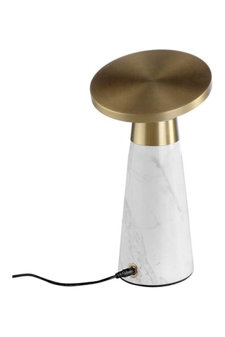 Lampe de table en marbre porcelaine  Blanc et doré