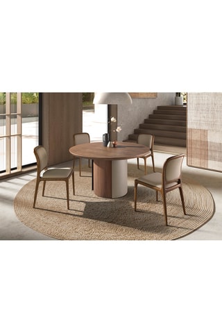 Table à manger en noyer - 140 x 140 x 76 cm