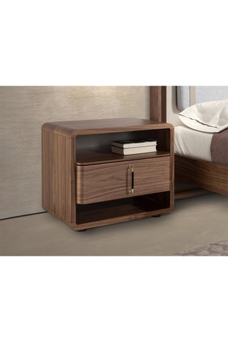 Table de chevet 1 tiroir en noyer - 60 x 43 x 50 cm