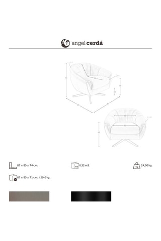 Fauteuil - Gris - En cuir