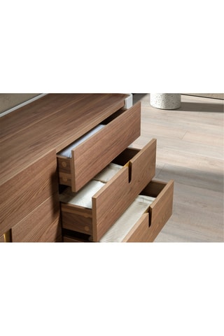 Commode en noyer - 160 x 47 x 76 cm