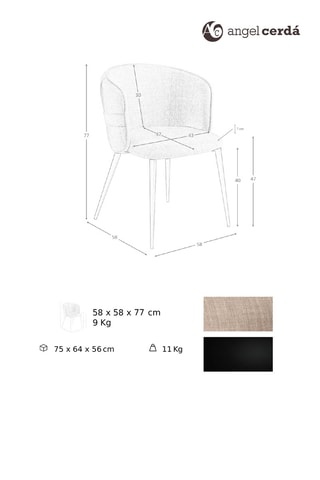Chaise - 58 x 77 x 58 cm
