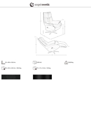 Fauteuil  - Noir - En cuir