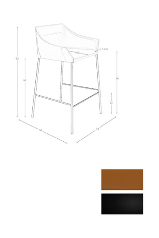 2 tabourets de bar - 59 x 92 x 55 cm