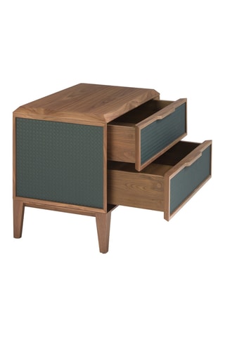 Table de chevet 2 tiroirs en noyer - 60 x 51 x 40 cm