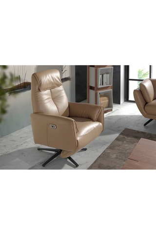 Fauteuil - Beige - En cuir