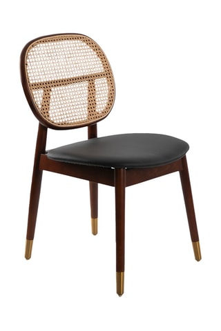 2 chaises en bois et rotin - 49 x 52 x 87 cm