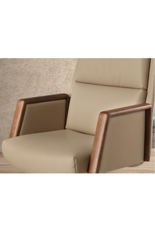 Fauteuil de bureau en bois - 68 x 70 x 120 cm - Revêtement en simili cuir