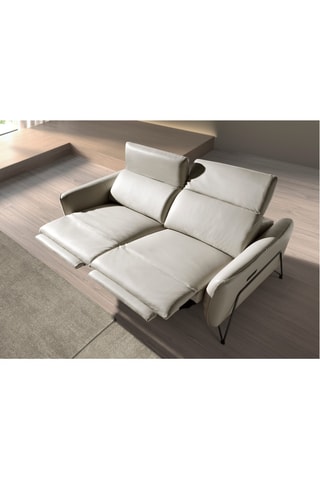 Canapé - Beige - 2 places - En cuir