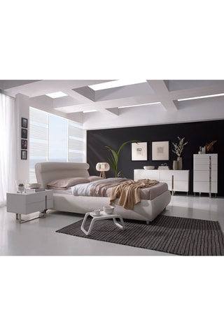 Buffet 4 tiroirs - Blanc - 160 x 46 x 75 cm