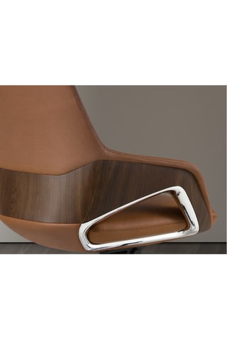 Fauteuil de bureau en bois - 67 x 69 x 121 cm - Revêtement en simili cuir